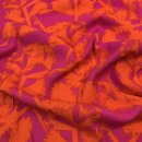 Viskose Crepe - Frosted Flowers - fuchsia/orange