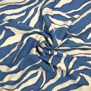 Viskose Crepe - Neven Zebra - blue/ecru