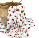 Viskosejersey - Roses & Dots - weiß