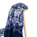 RESTSTÜCK 60cm !!! - Viskosesatin - mit Rand Bordüre - Moema - denim