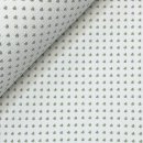 Waffelpique - Herzen - Frottee Rückseite - weiß mit Herz grün
