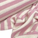 Woll Strick - Ringel - rosa/natur