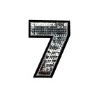 Applikation - Aufbügler - Zahlen - Pailetten silber - 7